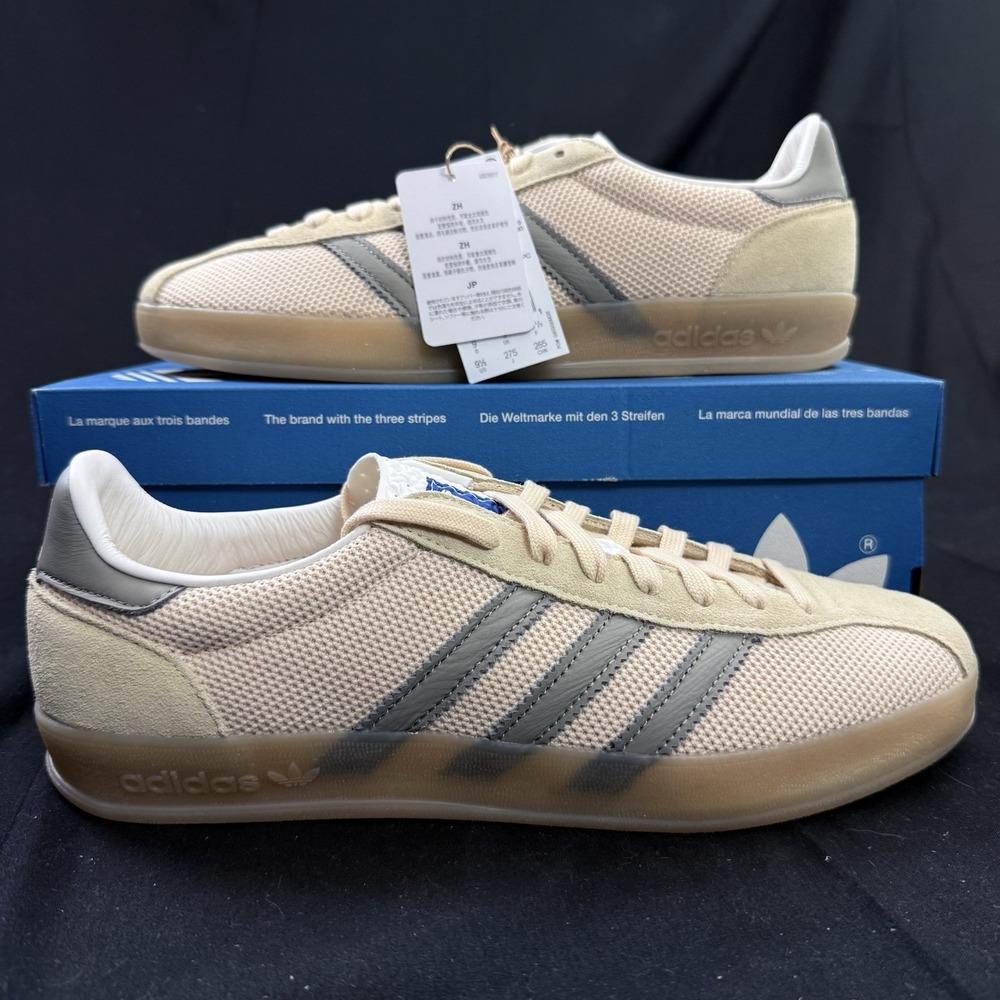 Size 9.5 Adidas Men's Gazelle Indoor Pro Originals Tan Yellow Charcoal JS0667